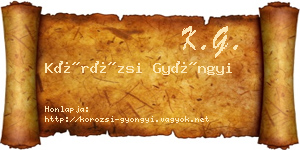 Körözsi Gyöngyi névjegykártya
